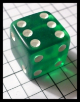 Dice : Dice - 6D Pipped - Green Slightly oversized Transparent - FA collection buy Dec 2010